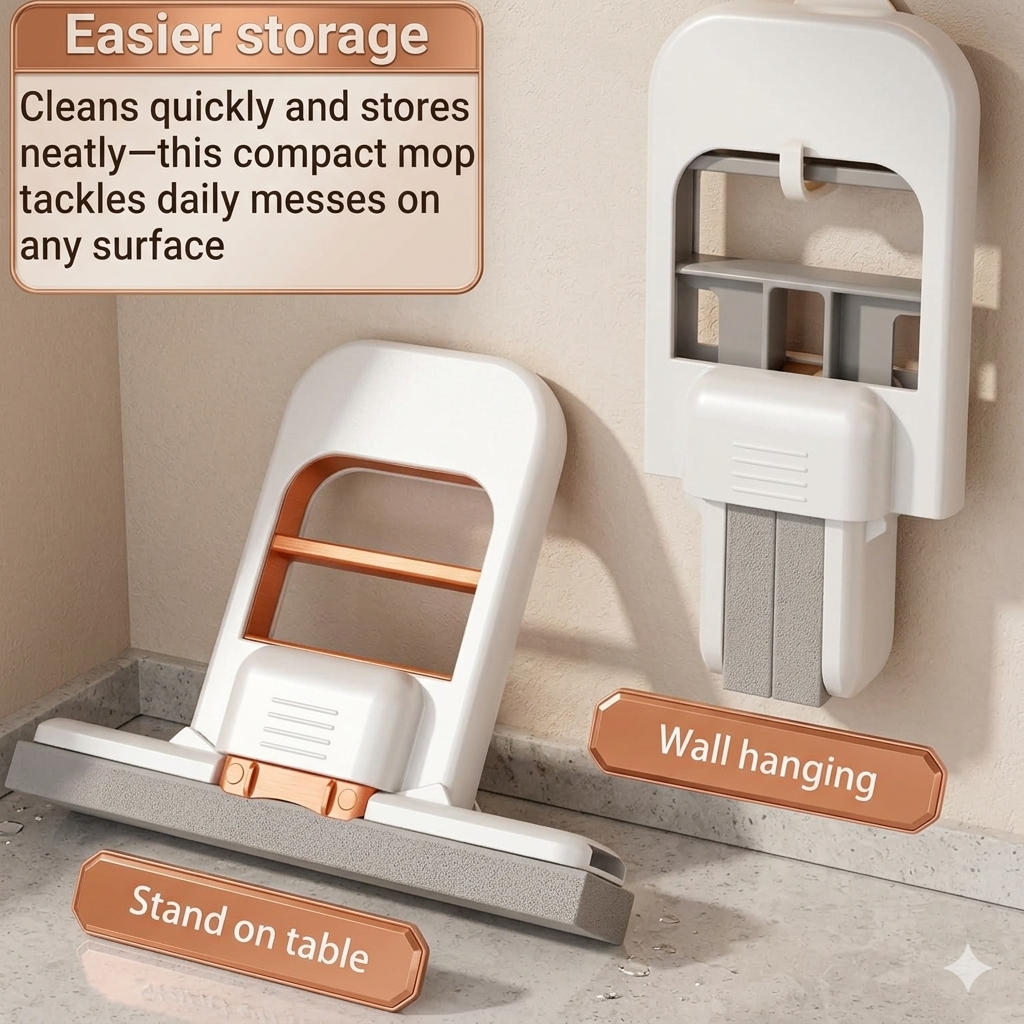 Multipurpose Mini Foldable Mop For Wall & Floor Cleaning | Buy 1 Get 1 Free