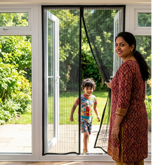 Magnetic Mosquito Net Door Curtain Keep Bugs Out, Let Fresh Air In