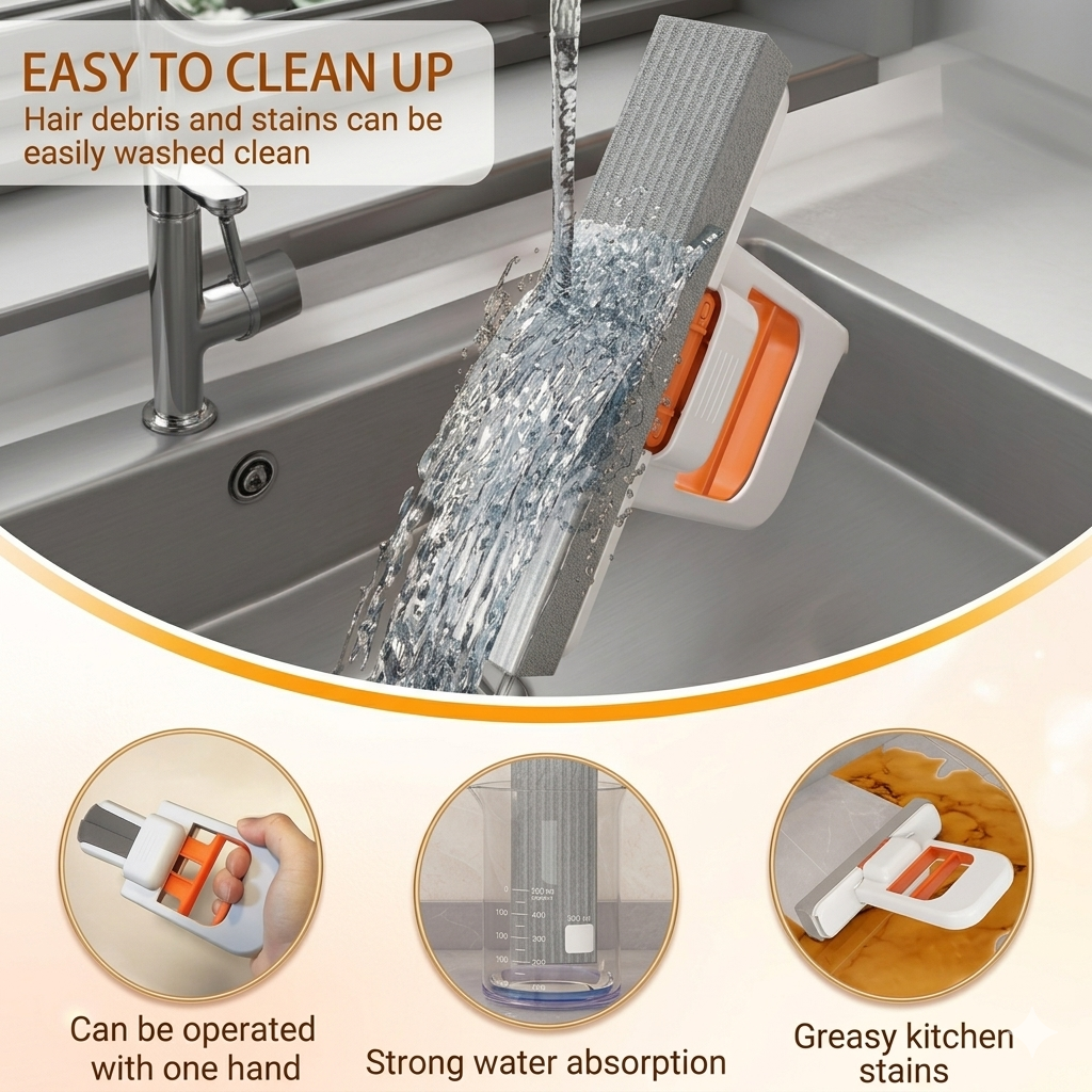 Multipurpose Mini Foldable Mop For Wall & Floor Cleaning | Buy 1 Get 1 Free